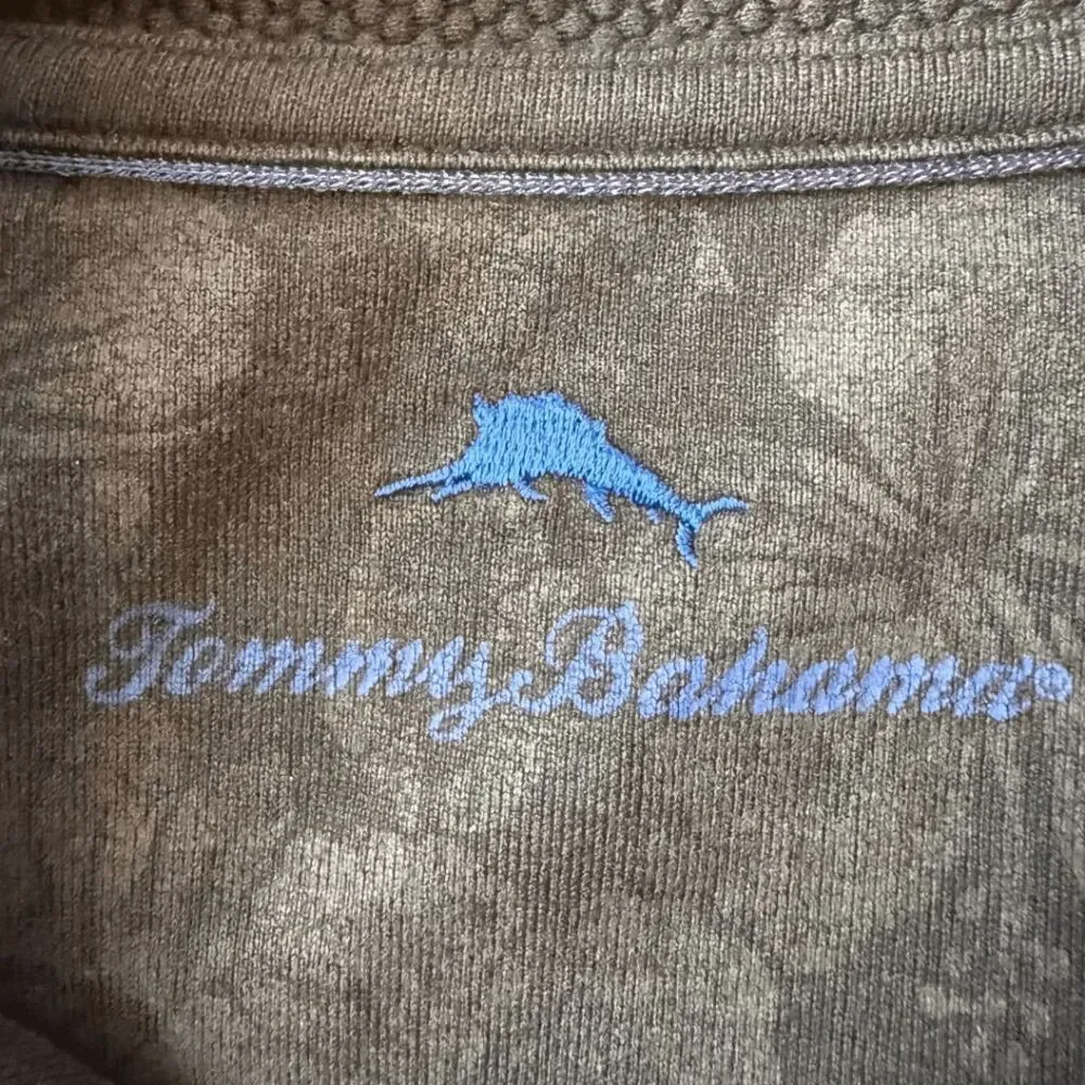 Tommy Bahama Men's 1/4 Zip Pullover Modal Blend Performance Sweater Gray Size XL